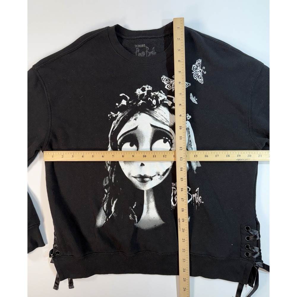 Corpse Bride Tim Burton Graphic Crewneck Goth Lace Side Sweatshirt - Picture 3 of 4